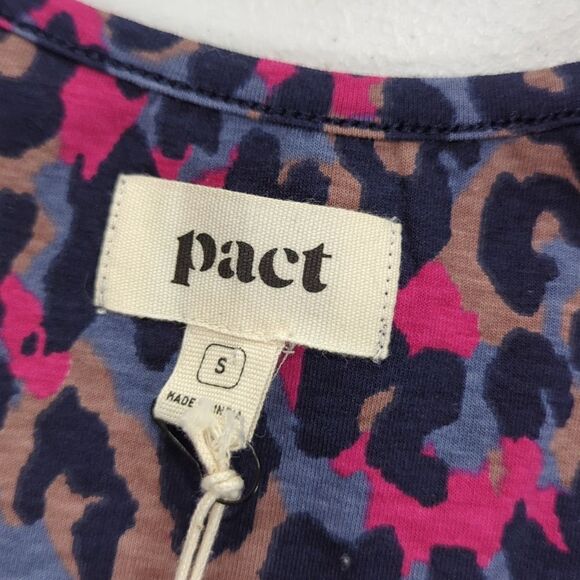 Pact Dress Womens Small Purple Revive Flutter Sleeve Dress Leopard NWT - Picture 6 of 11